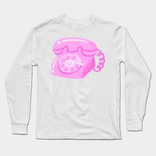 Pink Retro Telephone Long Sleeve T-Shirt